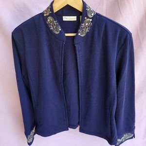Ladies' Draper's & Damon's Navy and Gold Sequin Jacket